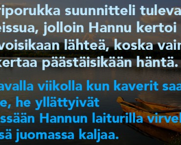 Kaveriporukka suunnitteli kalareissua