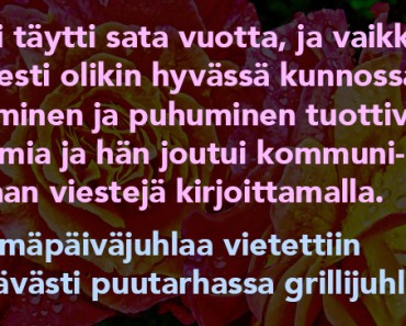 Isoäiti täytti sata vuotta