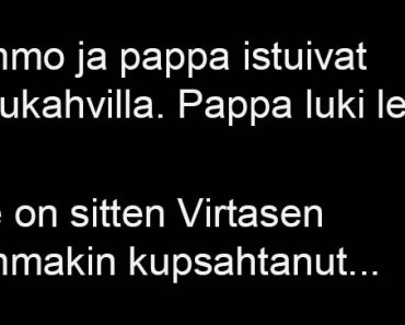 Mummo ja pappa istuivat aamukahvilla