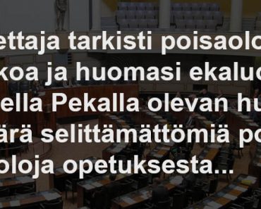 Opettaja tarkisti poissaolovihkoa