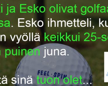 Pertti ja Esko golfaamassa