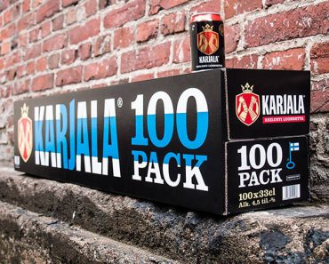 Karjala-olutta saa nyt 100 tölkin pakkauksissa – Tästä riittää kaverillekin!