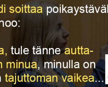 Blondi yrittää tehdä palapeliä