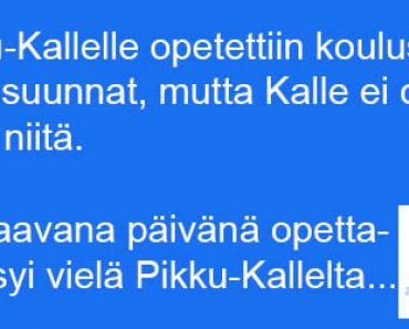 Pikku-Kallelta kysyttiin koulussa ilmansuunnat