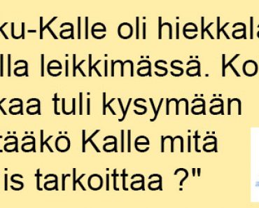 Pikku-Kalle oli hiekkalaatikolla leikkimässä