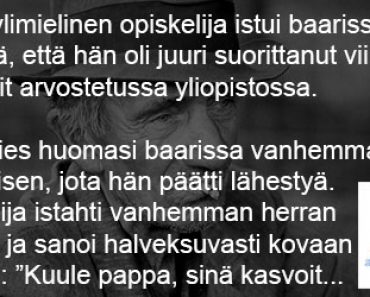 Nuori ylimielinen opiskelija halveksui ikäihmistä – Vanhuksen vastaus saa koko pubin ulvomaan naurusta