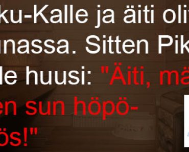 Pikku-Kalle ja äiti saunassa