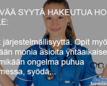 12 Hyvää syytä hakeutua hoitoalalle