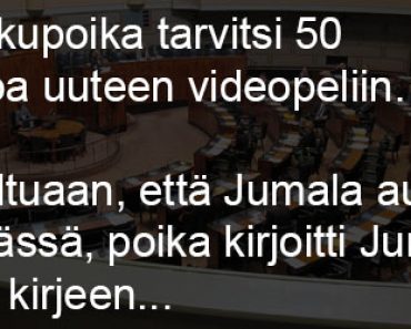 Poika kirjoitti Jumalalle kirjeen saadakseen rahaa videopeliin