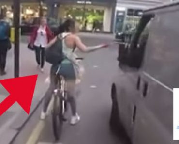 Miehet huutelivat pakettiautosta törkeästi nuorelle naispyöräilijälle, hetken päästä tapahtuu jotain yllättävää