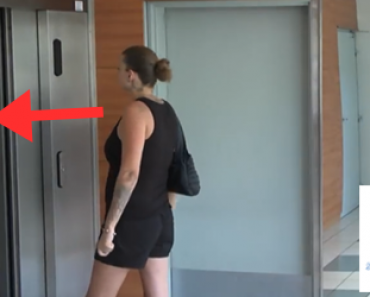 Video: Nainen on astumassa hissiin mutta hississä piileekin yllätys, jota hän ei olisi ikinä voinut odottaa