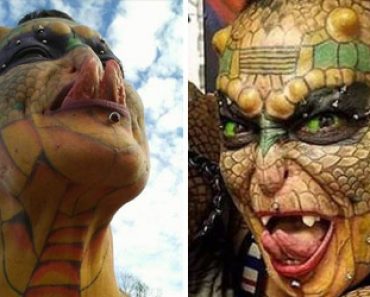 Amerikkalaisnainen on käyttänyt 60 000$ näyttääkseen lohikäärmeeltä – Katso hämmentävä kuvasarja