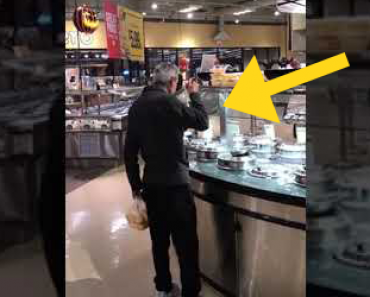 Tämä mies tekee jotain törkeää ja kuvottavaa buffettiravintolassa – Katso video